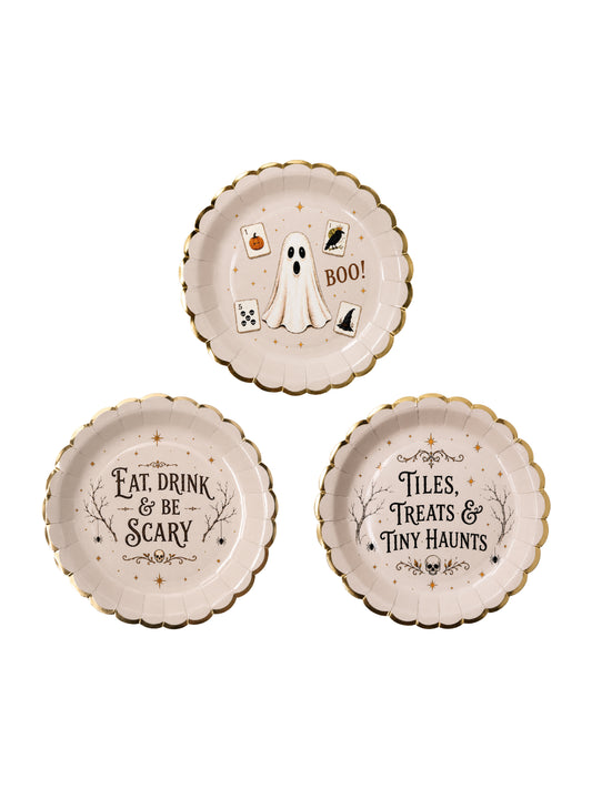 Halloween Boo 7 inches Paper Plates - 30 pieces 3 in 1