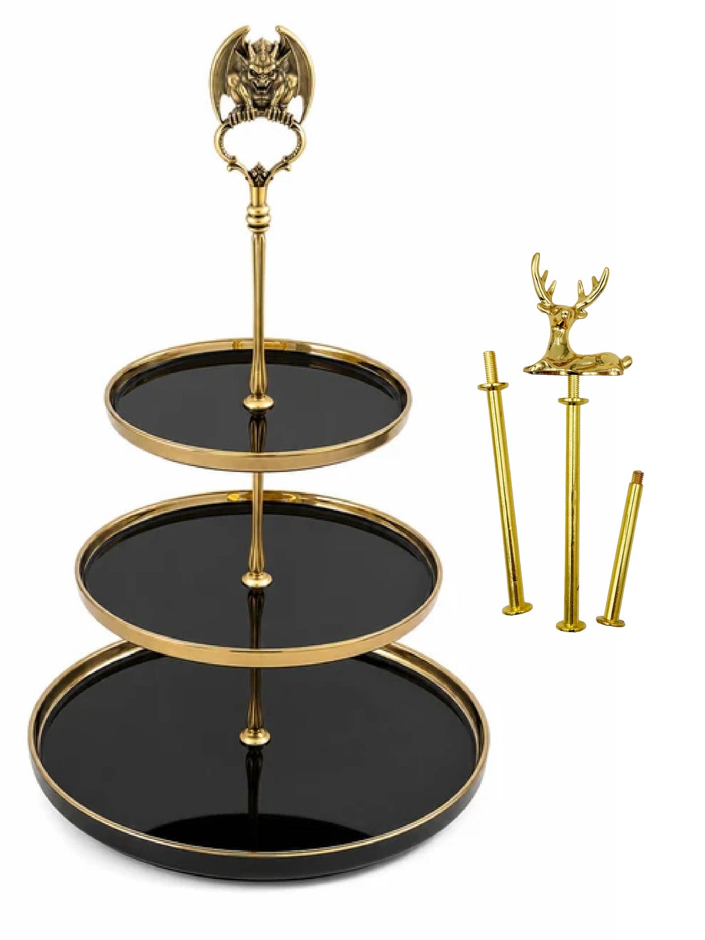 Gothic Gargoyle 3-Tier Ceramic Serving Stand