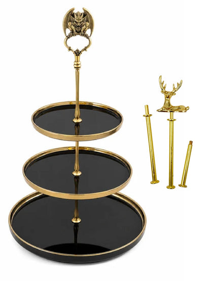 Gothic Gargoyle 3-Tier Ceramic Serving Stand