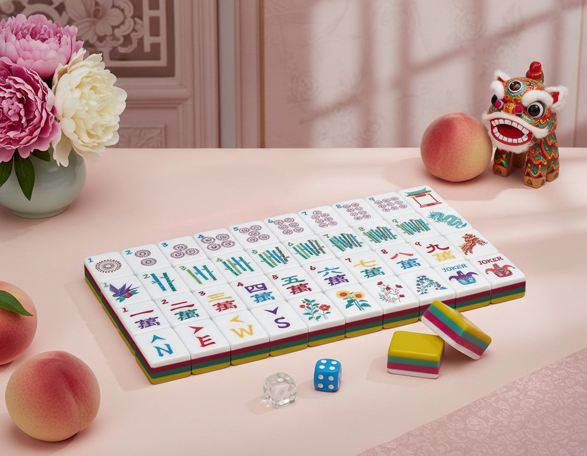 Classic Bold Flower Mahjong set - Premium tile game