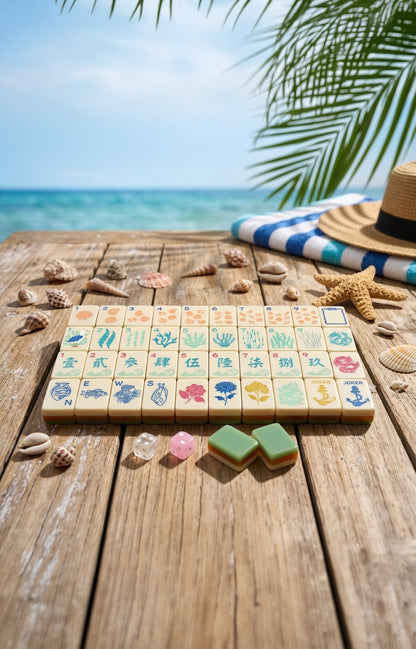 August Pre-Order Coastal Hamptons Mahjong set - Premium tile game