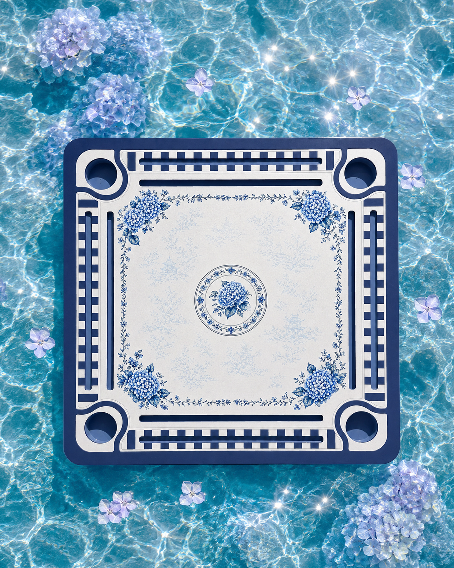 August Pre-Order-Floating Mahjong Mat - Hydrangea