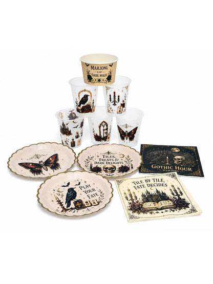 Gothic Halloween Mahjong Party Tableware Kit