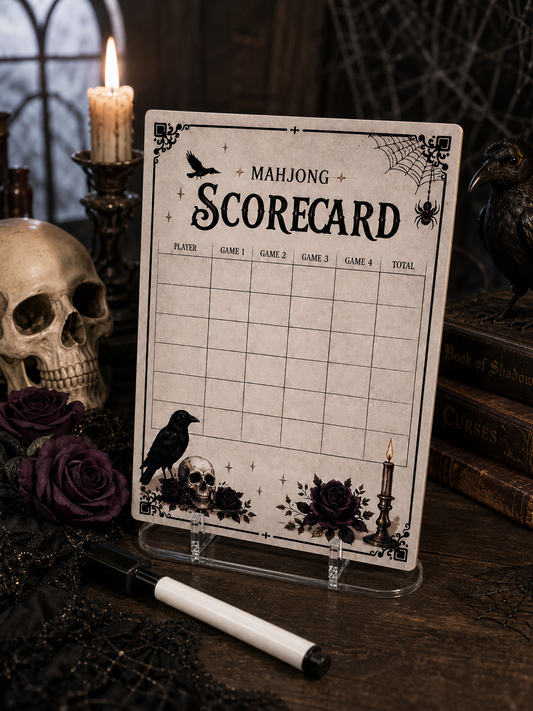 Gothic Halloween Acrylic Mahjong Scorecard