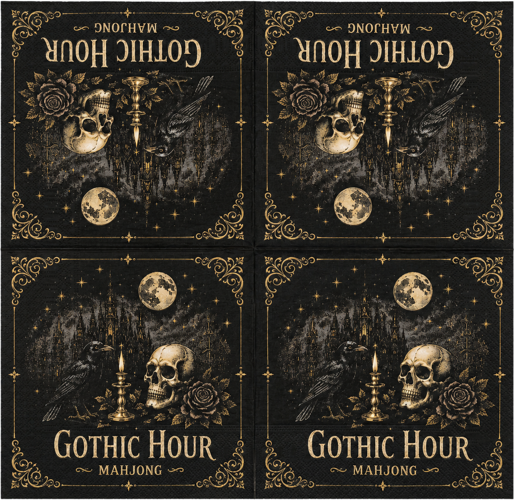 Gothic Hour Cocktail Paper Napkins 60 pieces, 2 in 1