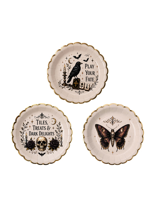 Gothic Elegance 7 inches Paper Plates - 30 pieces 3 in 1