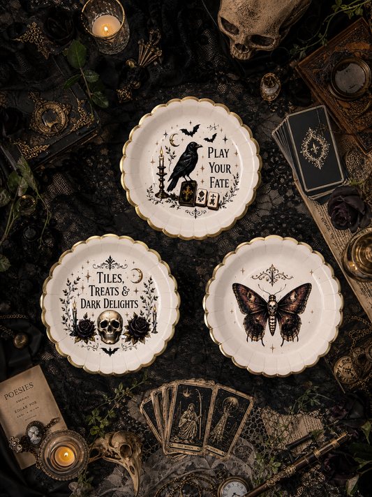 Gothic Elegance 7 inches Paper Plates - 30 pieces 3 in 1