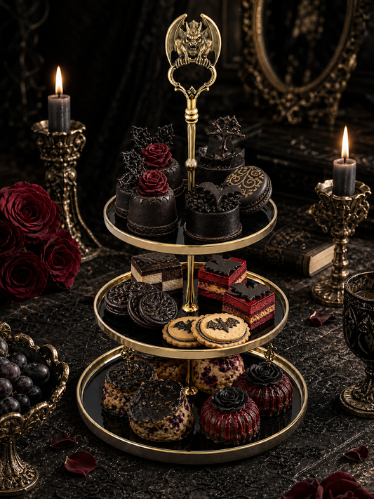 Gothic Gargoyle 3-Tier Ceramic Serving Stand