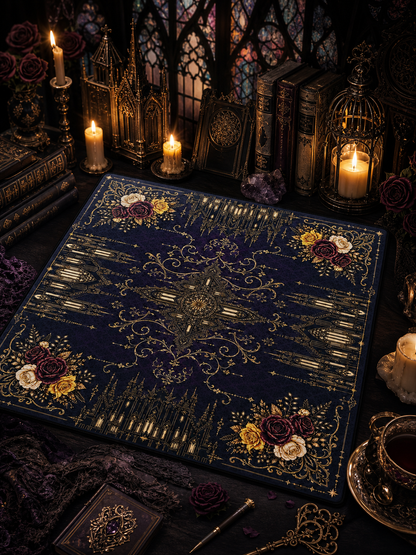 October Pre-Order Gothic Hour - Rolled Neoprene Mahjong Mat with Storage Tube