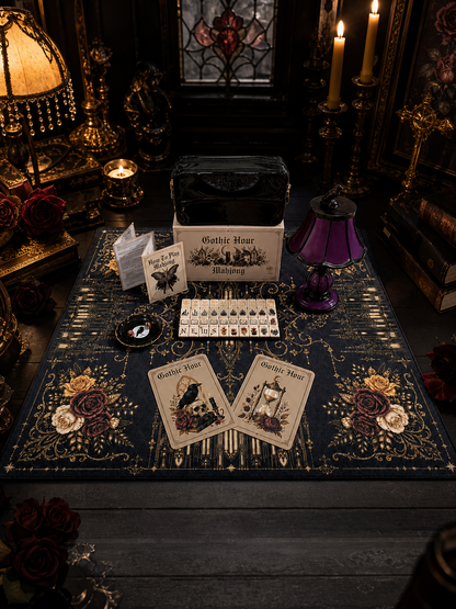 October Pre-Order Gothic Hour Mahjong Tiles, with Black Jelly Crossbody Pouch