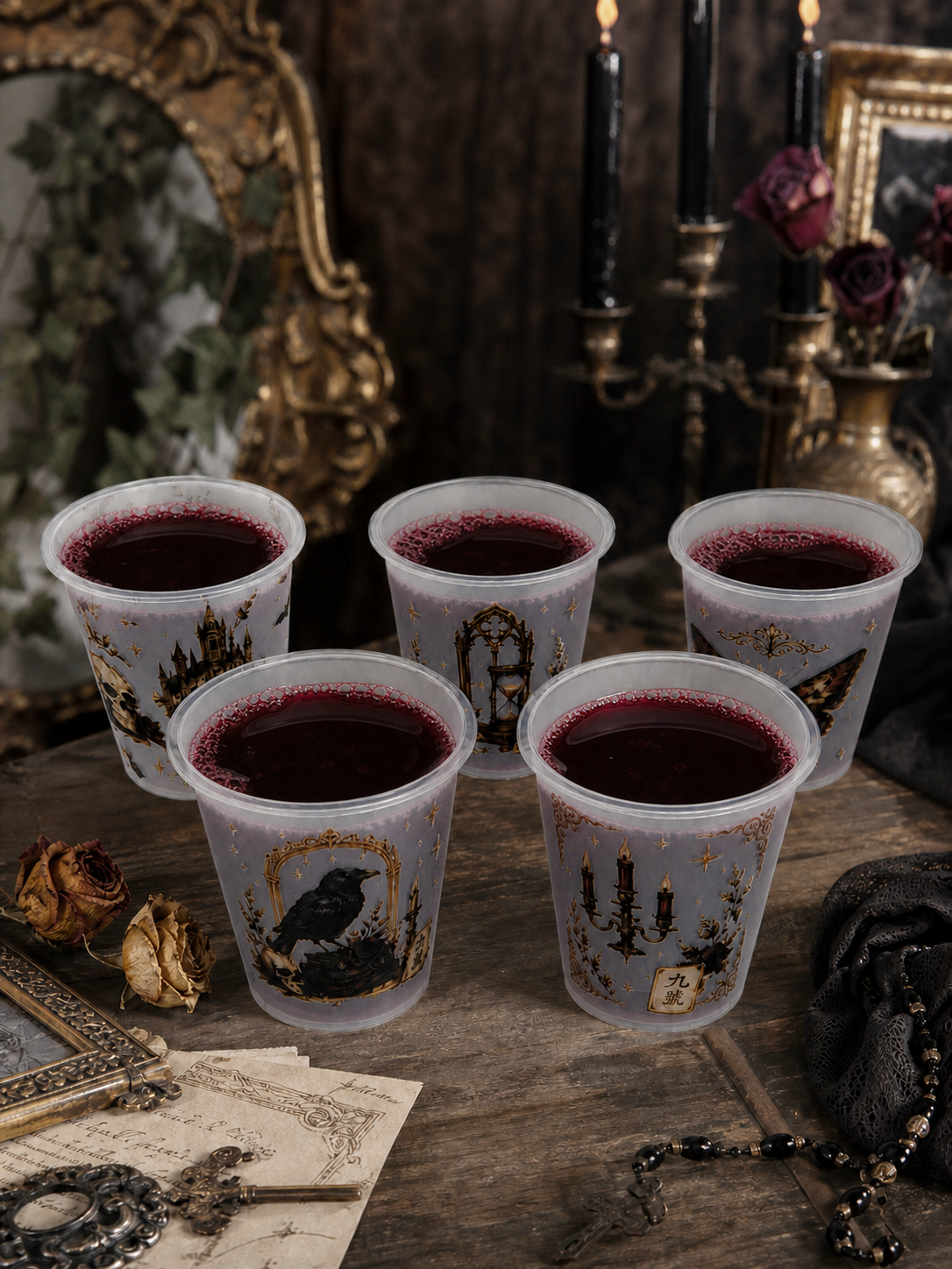Gothic Hour Frosted Party Cups 30 pieces, 5 in 1