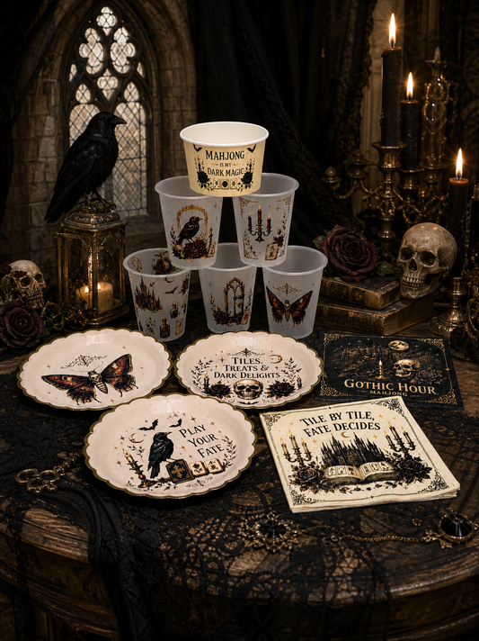 Gothic Halloween Mahjong Party Tableware Kit