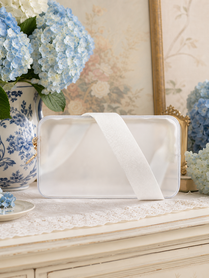 Grandmillennial Luxury American Mahjong Tile Set, with Clear Jelly Crossbody Pouch