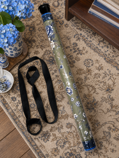 Grandmillennial Rolled Neoprene Mahjong Mat with Storage Tube