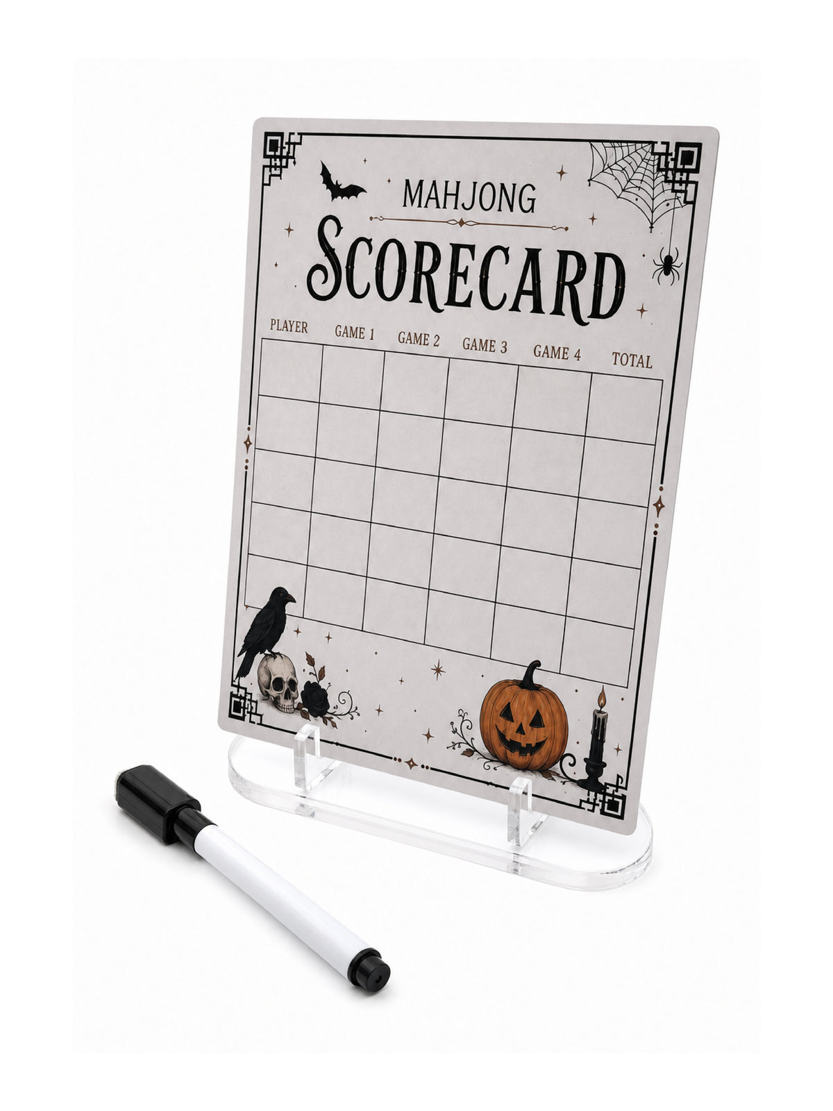 Gothic Halloween Acrylic Mahjong Scorecard