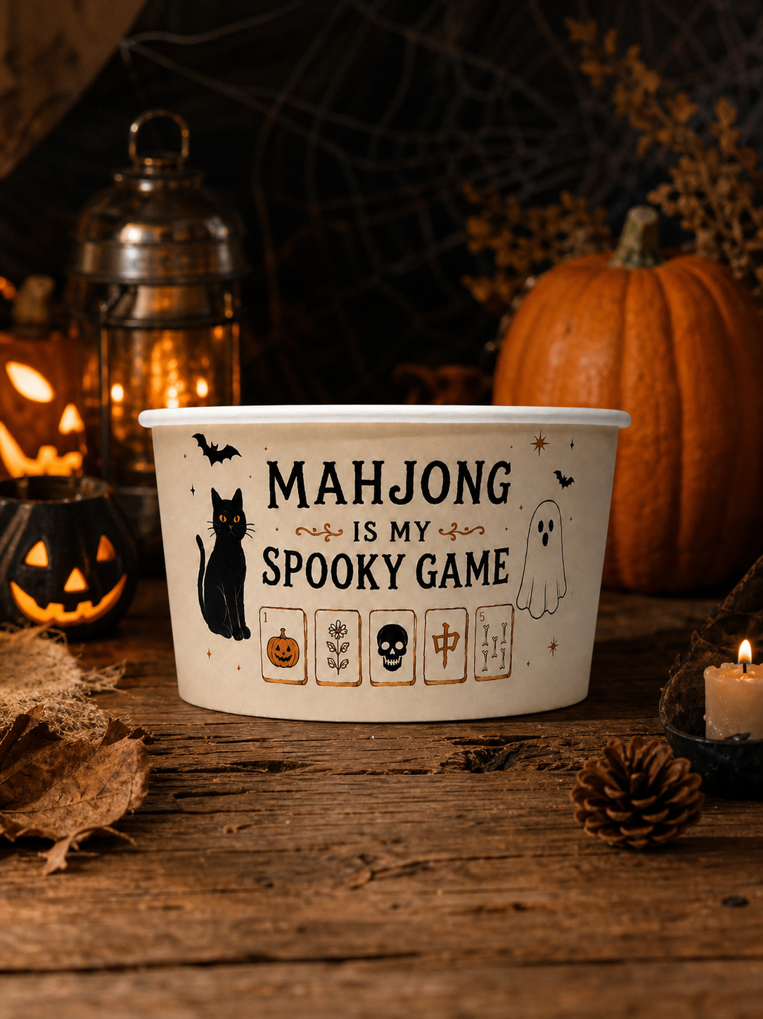 Spooky Mahjong Paper Snack Cup - 20 pieces (Halloween / Gothic Hour)