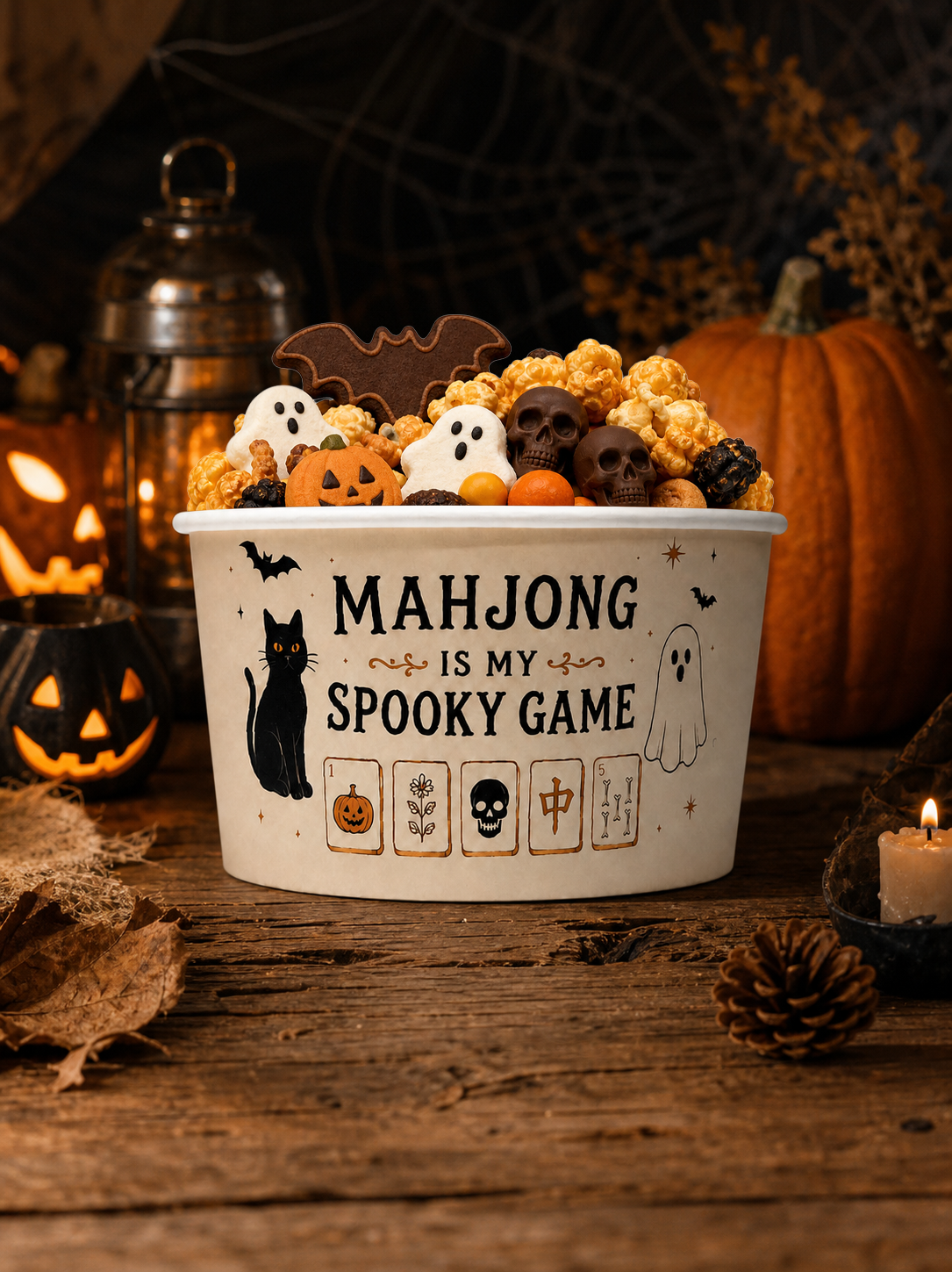 Spooky Mahjong Paper Snack Cup - 20 pieces (Halloween / Gothic Hour)
