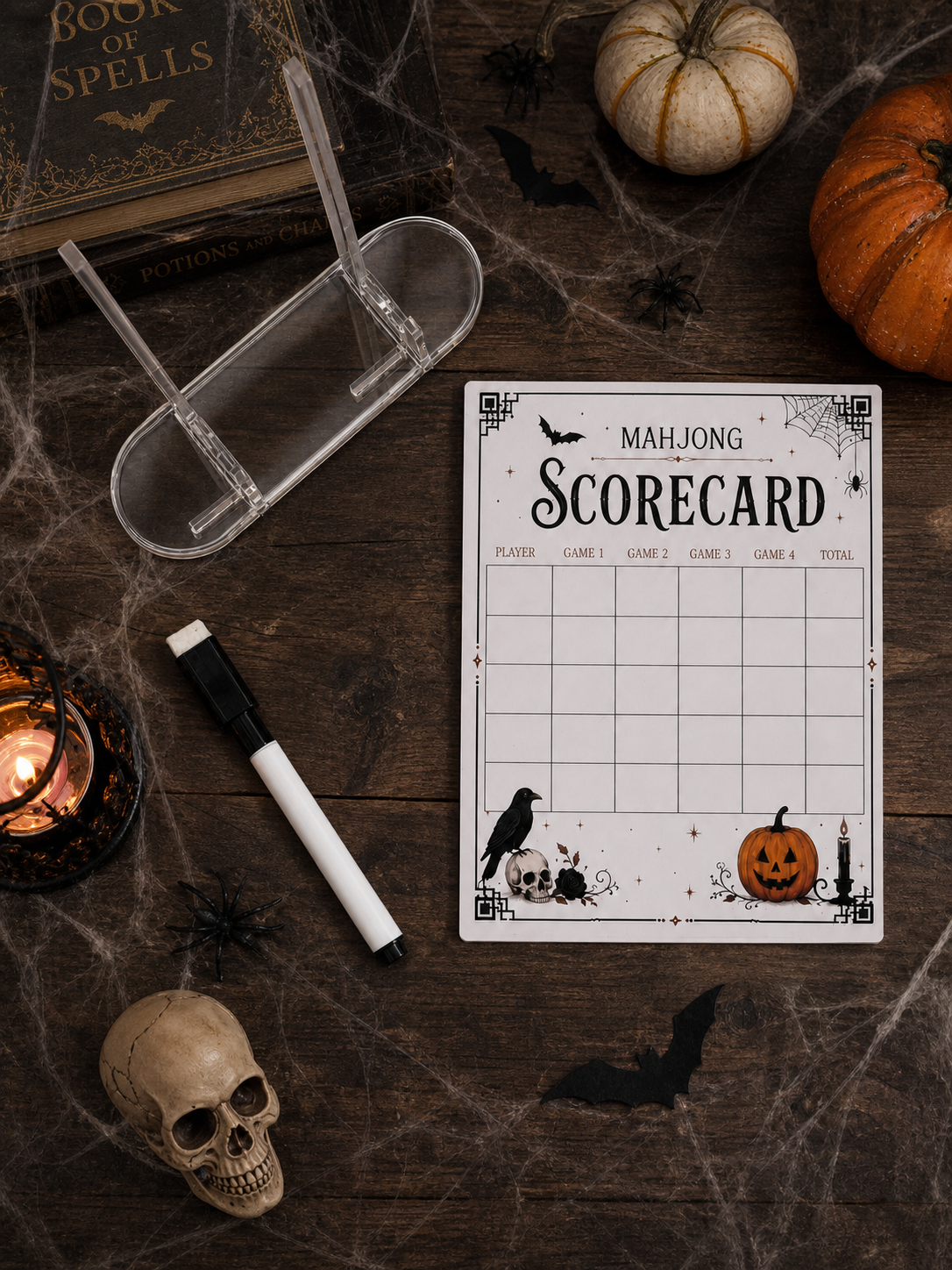 Gothic Halloween Acrylic Mahjong Scorecard