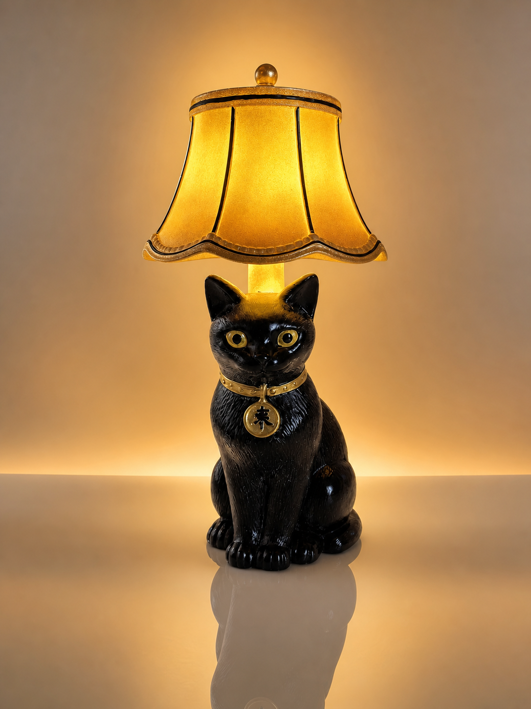 October Pre-Order Black Cat - Cordless Hand-painted Table Lamp