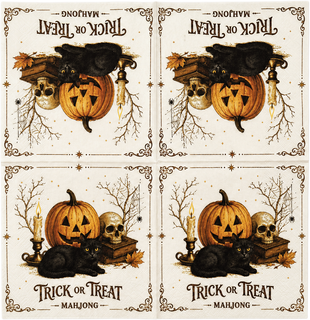 Spooky Halloween Cocktail Paper Napkins 60 pieces, 2 in 1