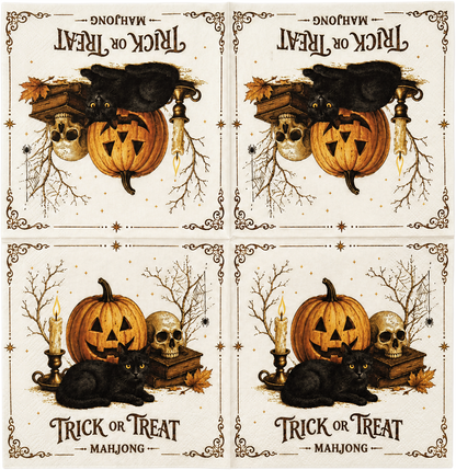 Spooky Halloween Cocktail Paper Napkins 60 pieces, 2 in 1