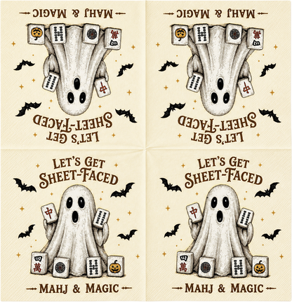 Spooky Halloween Cocktail Paper Napkins 60 pieces, 2 in 1