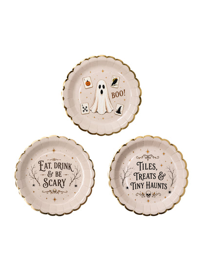Halloween Boo 7 inches Paper Plates - 30 pieces 3 in 1