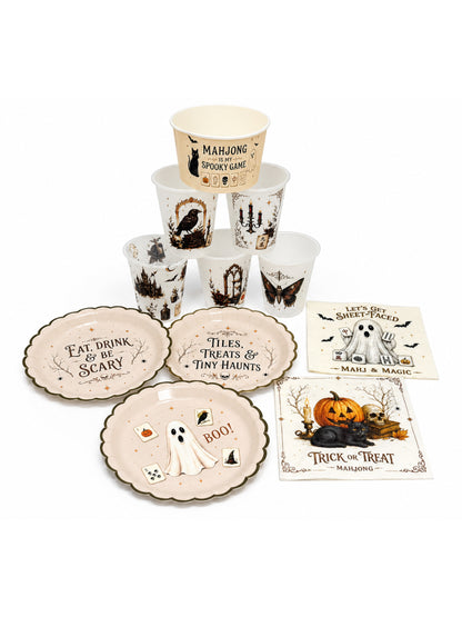 Gothic Halloween Mahjong Party Tableware Kit