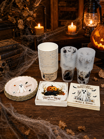 Gothic Halloween Mahjong Party Tableware Kit