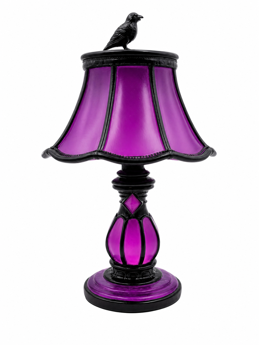 October Pre-Order Gothic Midnight Crow - Cordless Hand-painted Table Lamp
